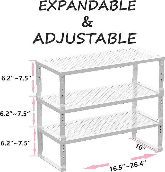 Metal Stackable Expandable Storage Shelf - Image 3