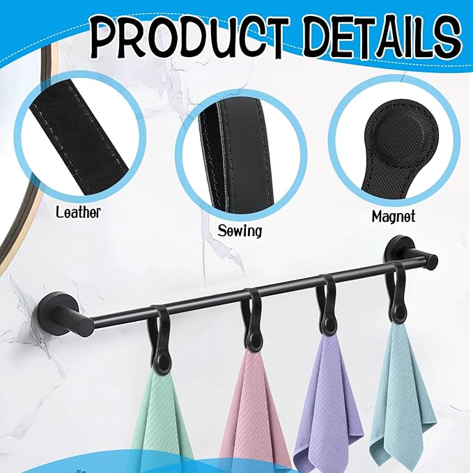 4 PCS Genuine Leather Towel Clips - Image 3