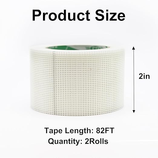 2 Rolls Drywall Repair Joint Tape, 2 Inch x 164FT, Self-Adhesive Drywall Mesh - Image 2