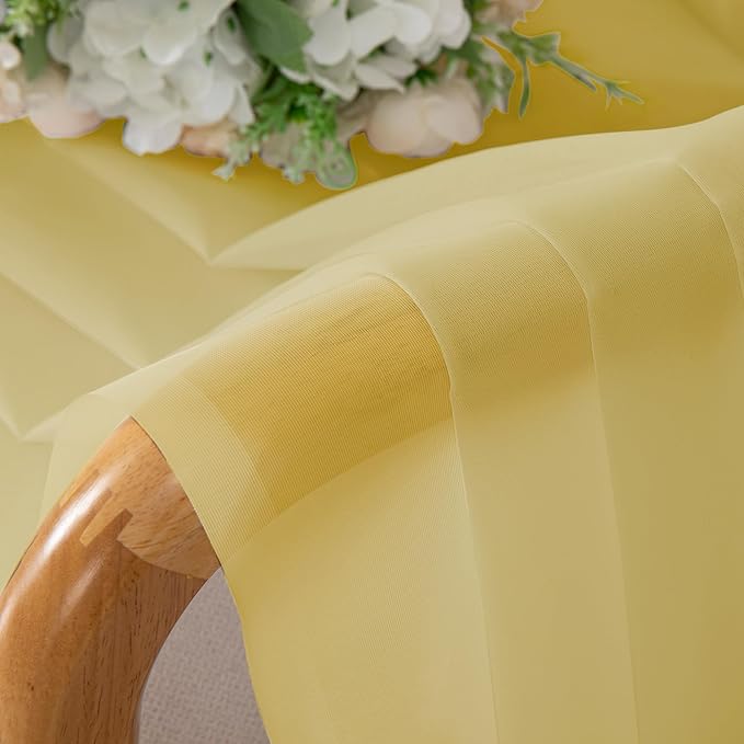 Chyhomenyc Yellow Sheer Curtains 78 Inches Long 2 Panels Set - Image 6