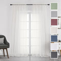 Chyhomenyc Ivory Sheer Curtains 108 Inch Long 2 Panels Set, Light Filtering by Chyhomenyc