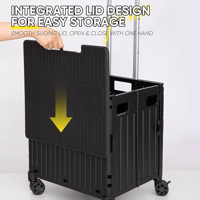 VUSIGN Folding Utility Cart, Foldable Rolling Crate Handcart - Image 7
