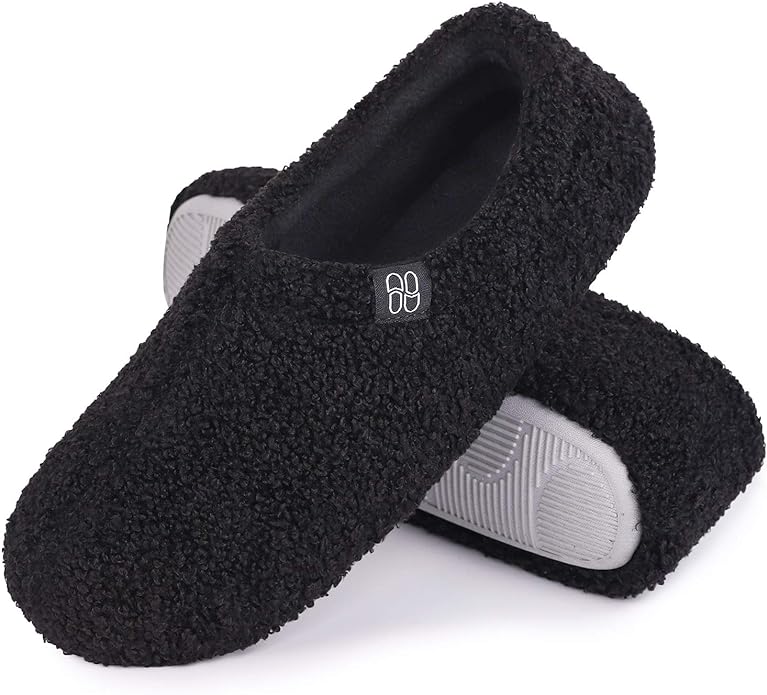 HomeTop Women's Fuzzy Curly Fur Memory Foam Loafer Slippers by HomeTop
