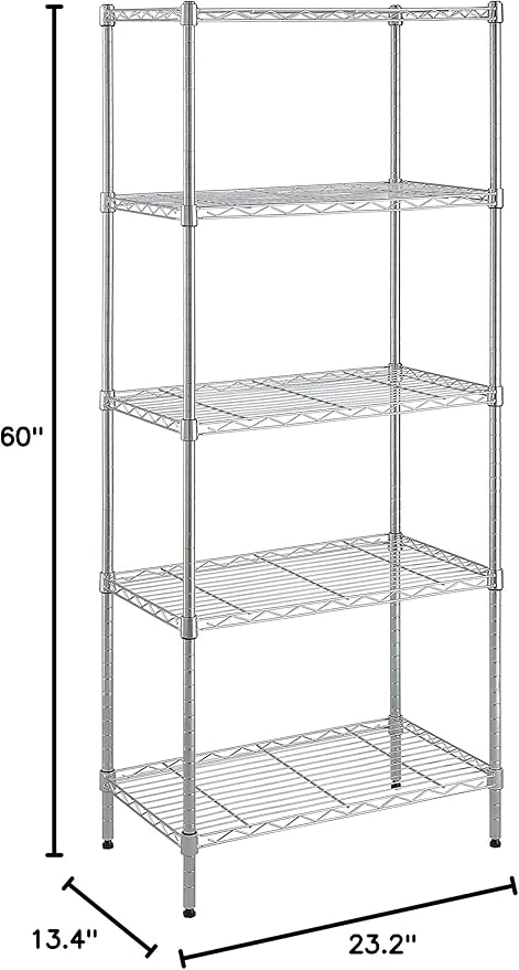 Amazon Basics 5-Shelf Adjustable, Storage Shelving Unit, Steel Organizer Wire - Image 10
