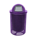 COATEDOUTDOORFURNITURE RDT-P-TXTPUR Heavy Duty Round Trash Receptacle by CoatedOutdoorFurniture