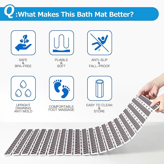 Matace Non Slip Rubber Bathtub & Shower Mat - Image 2