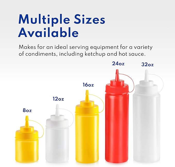 New Star Foodservice 26405 Squeeze Bottles, Wide Mouth, 24 oz - Image 6
