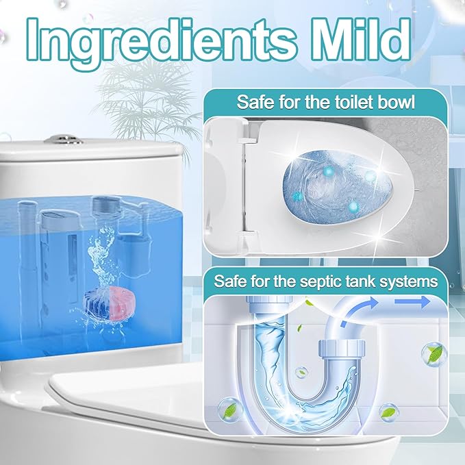 Toilet Bowl Cleaner Tablets 40 Packs, Two Colors Toilet Bowl Cleaners - Image 3