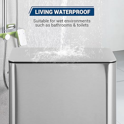 15 L Kitchen Step Trash Can, 4 Gallon Narrow Stainless Steel Waste Bin - Image 4