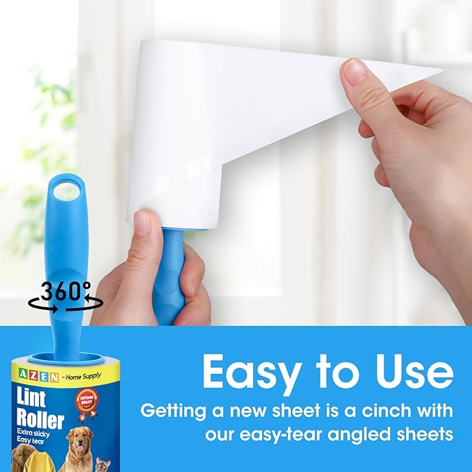 AZEN Lint Roller, Lint Rollers for Pet Hair Extra Sticky, 600 Sheets Lint Roller - Image 4
