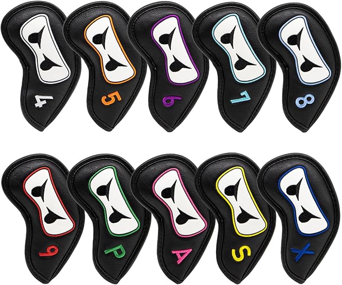 Premium Leather Golf Club Iron Covers by ALIENNANAGolf
