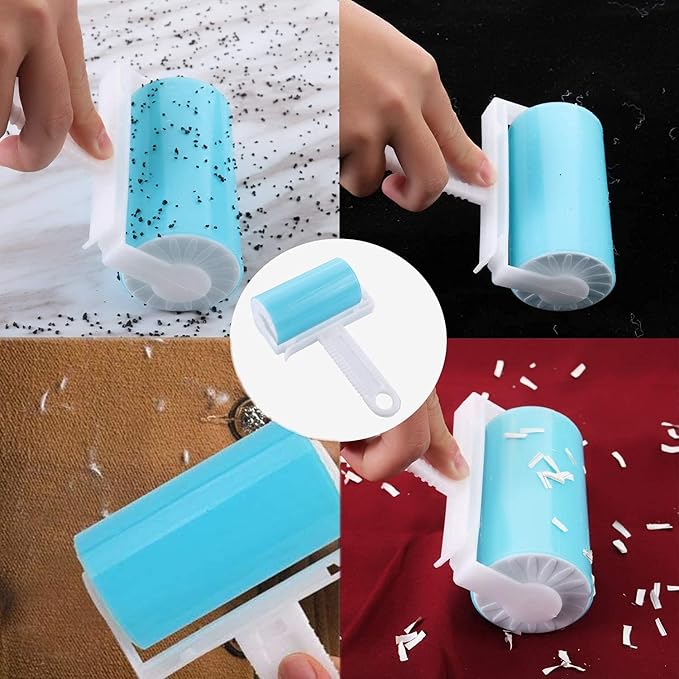 Travel Lint Roller 3 Pack, Washable Lint Roller Reusable Compact Pet Hair - Image 3