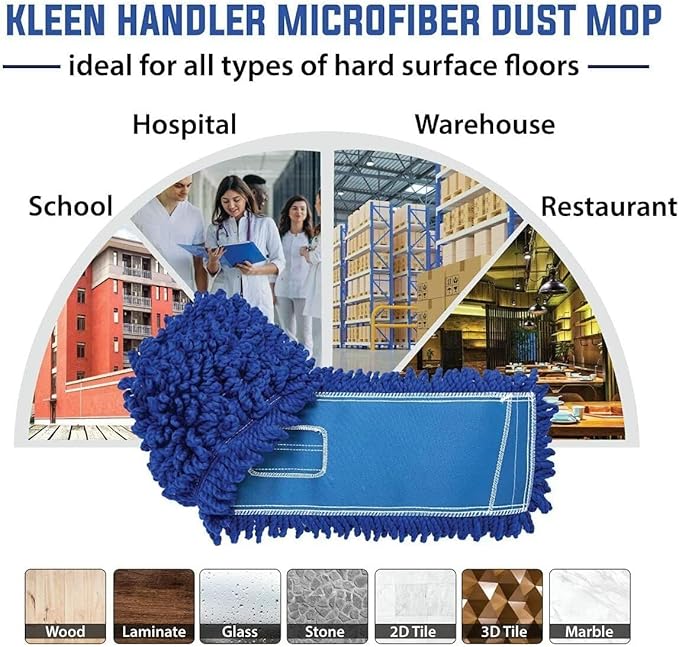 KLEEN HANDLER 6 Pack of 18 Inch Microfiber Dust Mop, Large Washable Commercial - Image 8