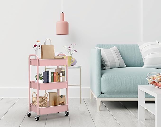 CAXXA 3-Tier Rolling Metal Storage Organizer - Image 2
