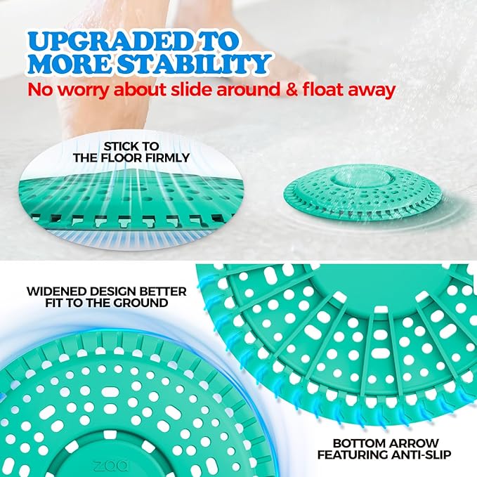 zaa Shower Drain Hair Catcher, 2 Pack Premium Silicone Drain Protector & Shower - Image 3