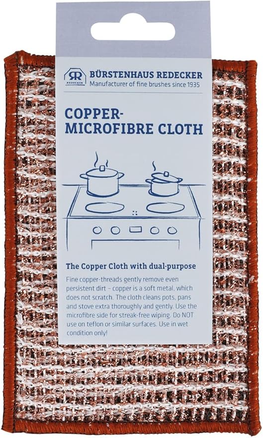 Redecker 2-Ply Woven Copper Scrubbing Cloth & Microfiber Cleaning Wipe – by Redecker