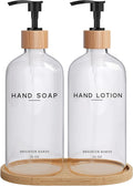 Clear Glass Soap and Lotion Dispenser Set by BrighterBarns