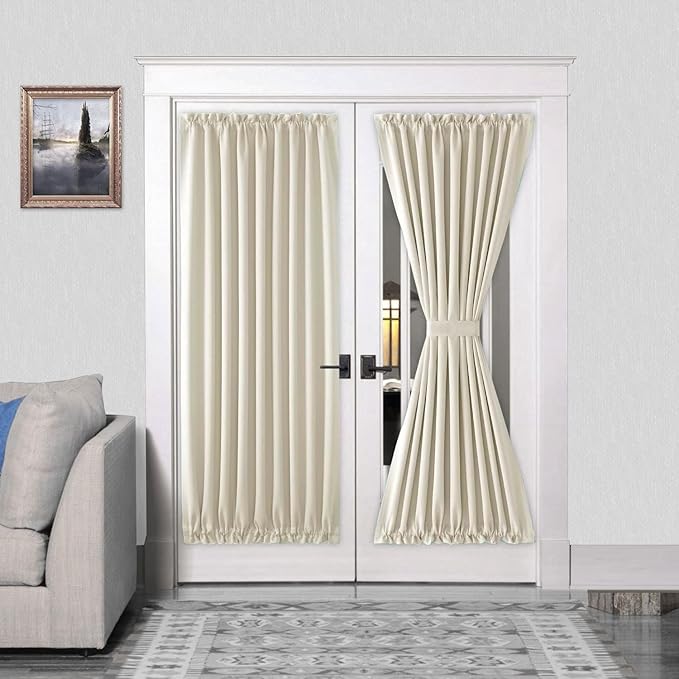 DWCN French Door Curtains – Rod Pocket Thermal Blackout Curtain by DWCN
