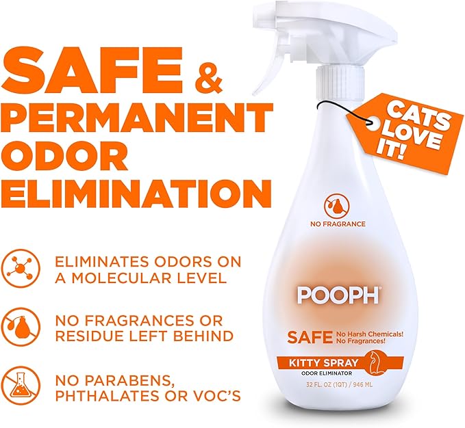 POOPH® Kitty Odor Eliminator – 32 fl oz Bottle – Proprietary Odor-Elimination - Image 2