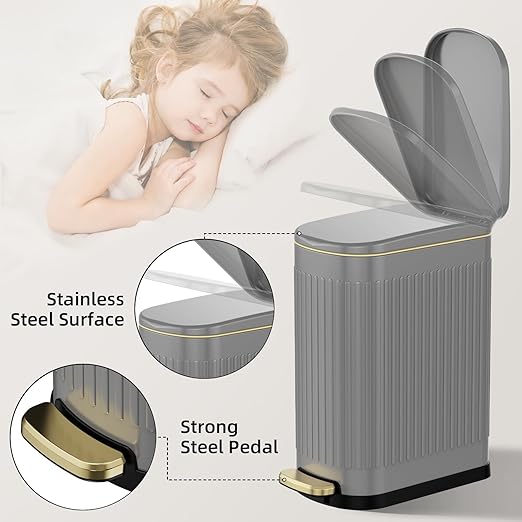 KUK Slim Bathroom Trash Can - Image 4