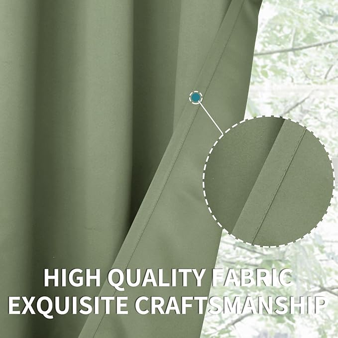 BGment Olive Green Blackout Curtains 84 Inches Length 2 Panels - Image 6
