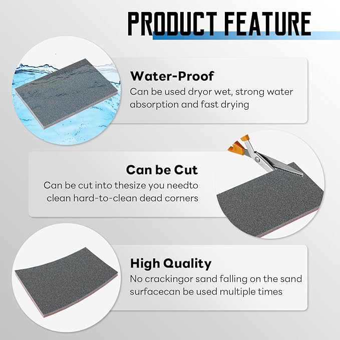 20 Pack 180 Grit Sanding Sponge, 3 x 4 Inch Soft Foam Sanding Block Wet Dry - Image 3