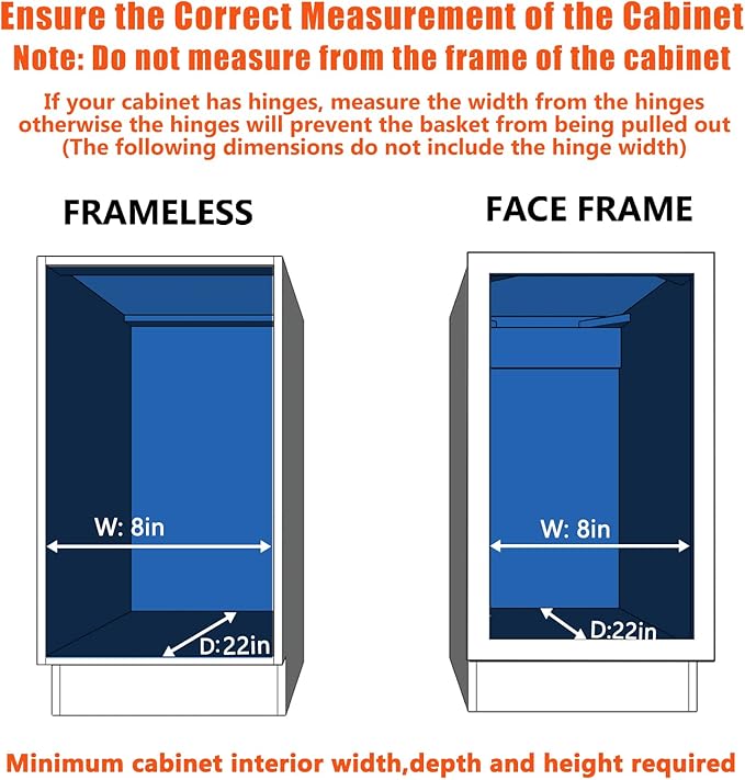 Pull Out Cabinet Organizer 7½" W x 21½" D, Heavy Duty Cabinet Pull Out Shelves - Image 4