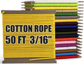PerkHomy Cotton Rope 3/16" 50 ft Multi Purpose Utility Diamond Braided Cord by PerkHomy