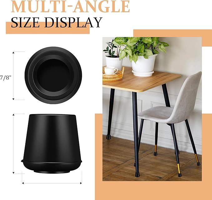 7/8" Round Rubber Chair Leg Tips Caps, Chair Leg Floor Protectors Furniture - Image 2