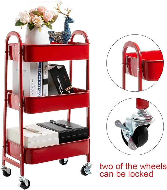 AGTEK Makeup Cart, Movable Rolling Organizer Cart - Image 5