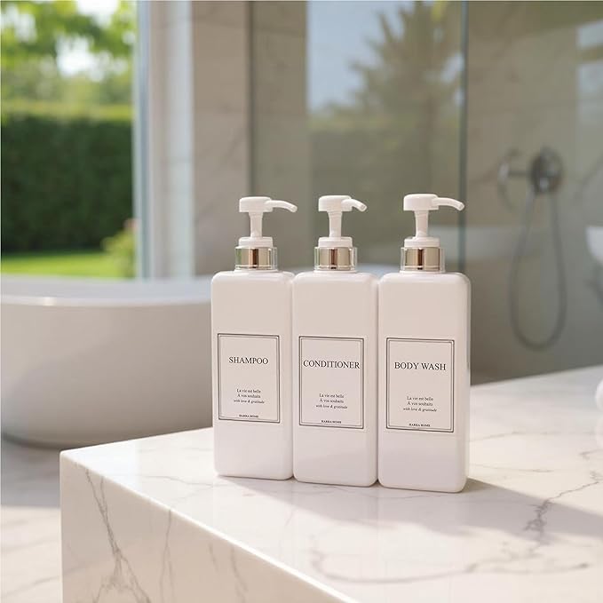 Modern Design Large 27 oz Shampoo and Conditioner Dispensers - Image 3