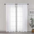 Chyhomenyc White Sheer Curtains 72 Inch Length 2 Panels, Light Filtering Top by Chyhomenyc