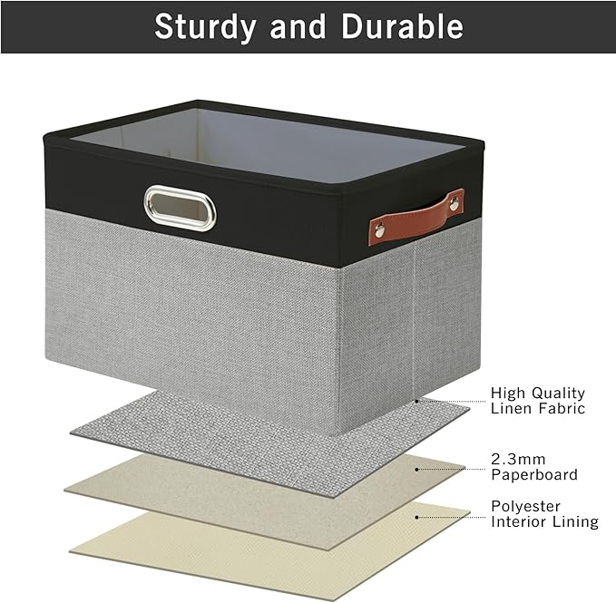 Large Collapsible Fabric Storage Bins - Image 6