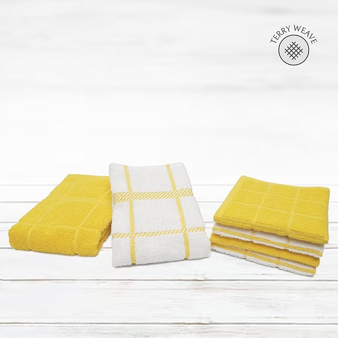 100% Cotton Terry Dish Cloth & Dish Towel, 6 Pack, Super Soft and Absorbent - Image 3