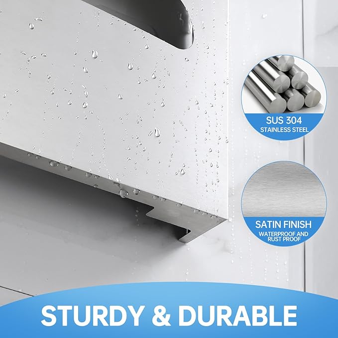 2 Packs Toilet Seat Cover Dispenser Wall Mounted SUS 304 Stainless Steel Brushed - Image 5