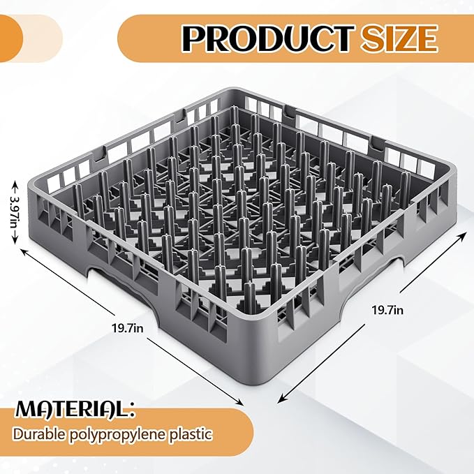 Commercial Dishwasher Tray Rack Polypropylene Full Size Flatware Rack - Image 2
