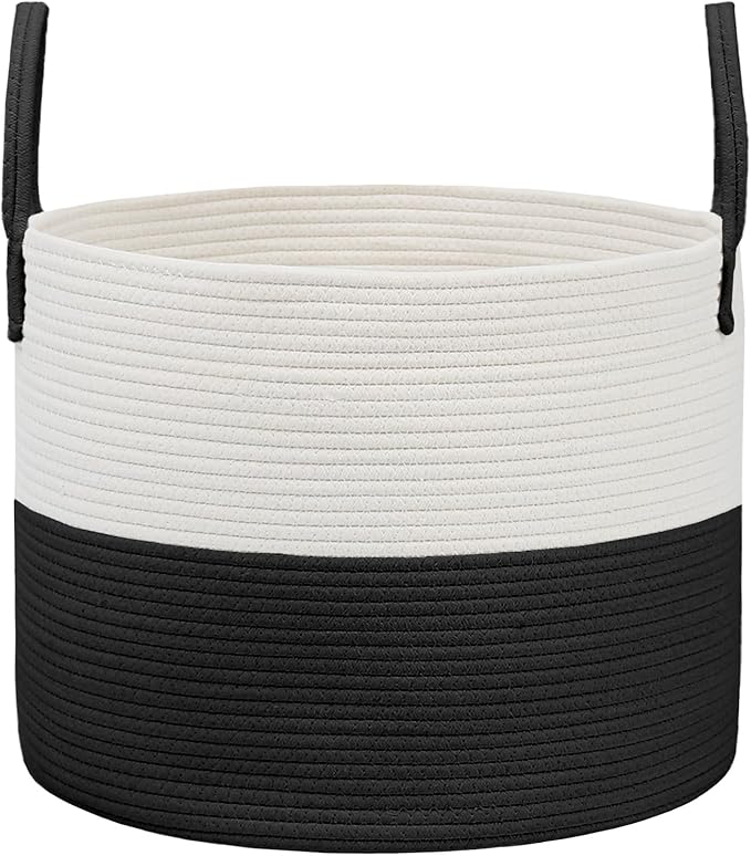 Woven Blanket Basket, 115L Large Rope Storage Bin by JMvicyroam