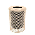 COATEDOUTDOORFURNITURE RFT-TAN Heavy Duty 32 Gallon Round Trash Receptacle by CoatedOutdoorFurniture
