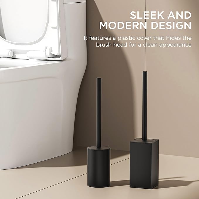 FORIOUS Toilet Brush and Holder Set, 304 Stainless Steel Heavy Duty Base and - Image 5