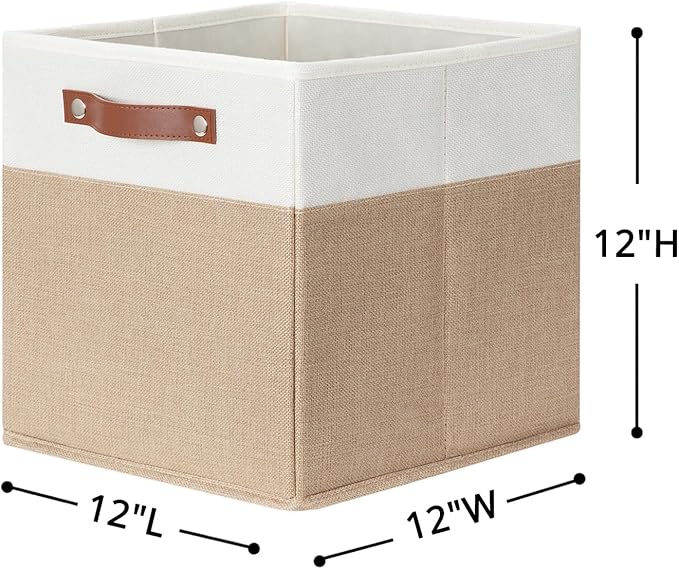 HNZIGE Fabric Storage Cubes, Cube Storage Bins 12 x 12, Decorative Storage - Image 4