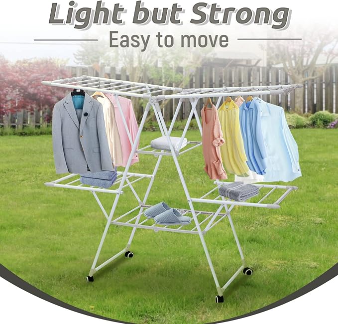 Gullwing Laundry Drying Rack, Space Saving Indoor & Outdoor Use, 61.81' x - Image 5
