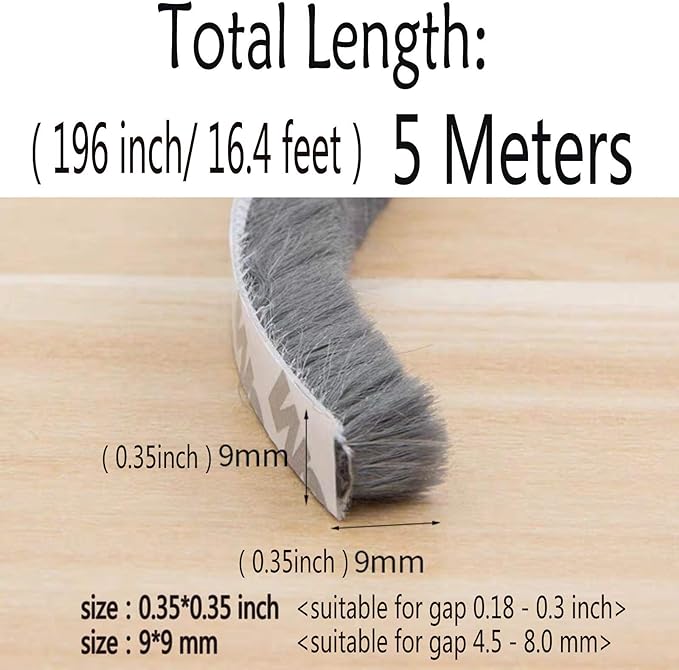 Self-Adhesive Pile Weather Stripping Seal - Image 3