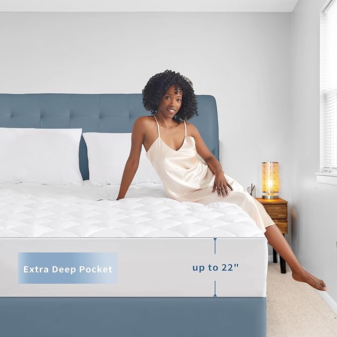 Sunflower Full Mattress Pad Cover, Cotton Mattress Cover Hypoallergenic - Image 2