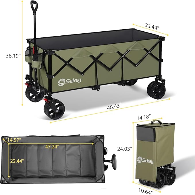 Sekey 48''L Collapsible Foldable Extended Wagon - Image 7