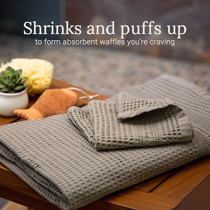 GILDEN TREE Waffle Towels for Bathroom, 100% Cotton Quick Dry Towel, Waffle - Image 3