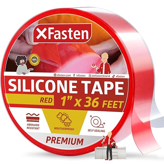 XFasten Self Fusing Silicone Tape Waterproof – 1" x 36 Feet Red, Self by XFasten