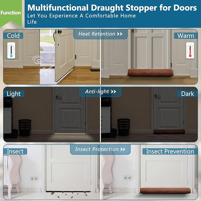 Triangle Under Door Draft Stopper 40 inch Weighted Draft Blocker Bottom Seal - Image 5