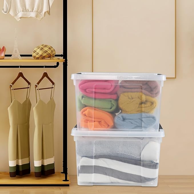 34 L Clear Plastic Storage Bins Box - Image 6