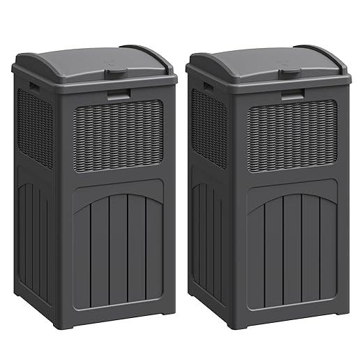 Flamaker 30 Gallon Trash Can, Resin Outdoor Garbage Can by Flamaker