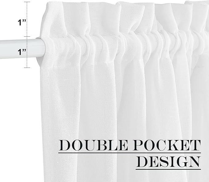 NICETOWN Faux Linen French Door Curtain - Image 3